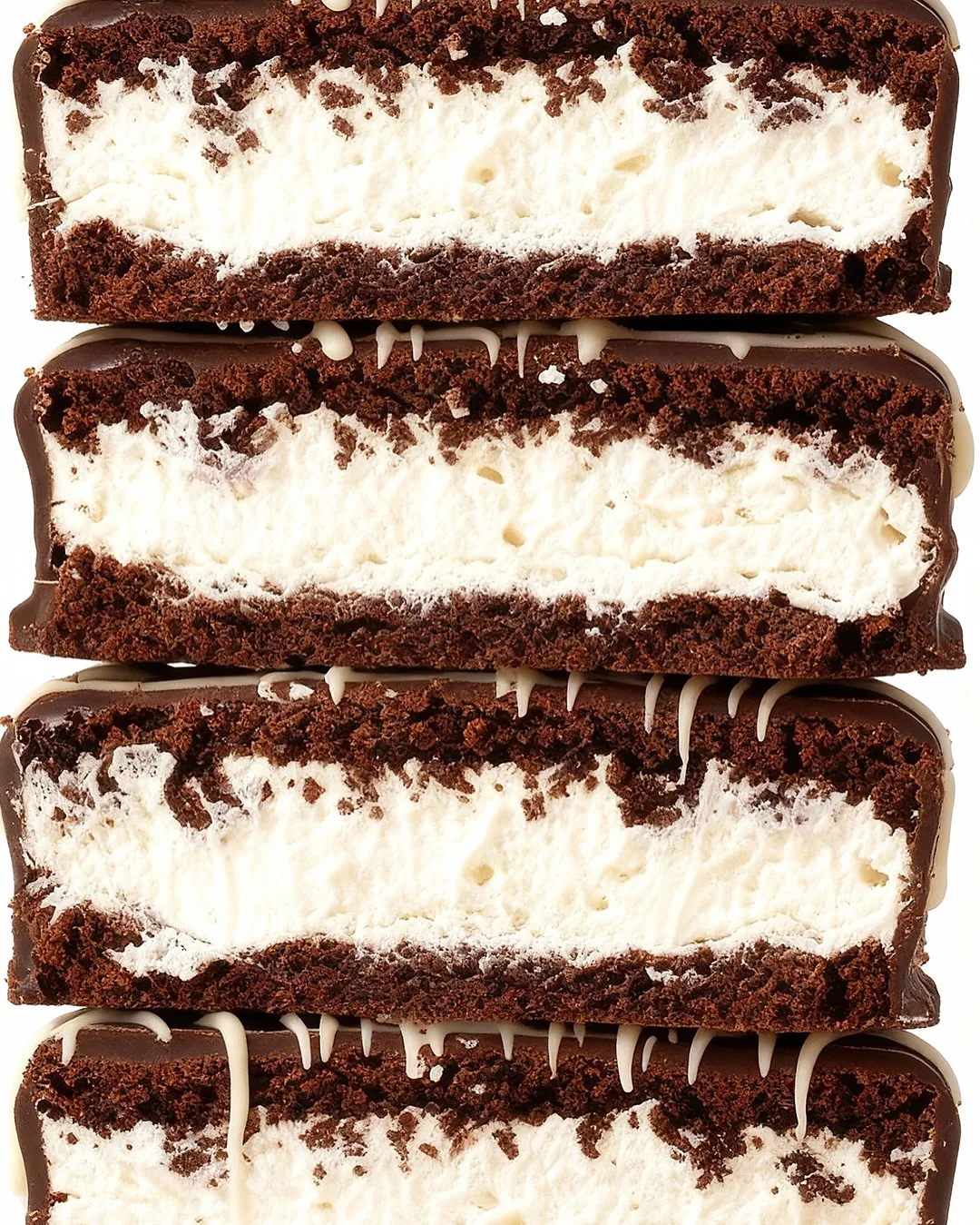 A freshly baked FES cookie, cross-sectioned to show the gooey molten centre